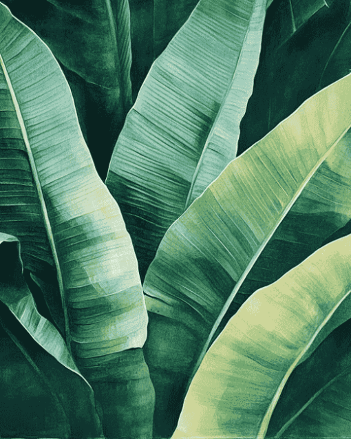 Green Banana Leaves Nature Diamond Painting