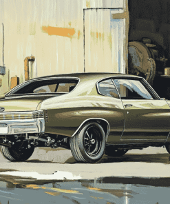 Green Chevy Chevelle Engines Diamond Painting