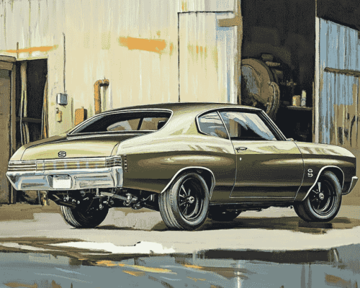 Green Chevy Chevelle Engines Diamond Painting