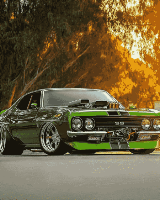 Green Holden Monaro Engines Diamond Painting