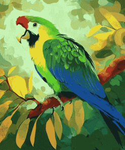 Green Parrot Birds Diamond Painting