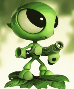 Green Peashooter Game Diamond Painting