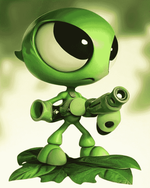 Green Peashooter Game Diamond Painting