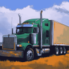 Green Semi Truck Diamond Painting