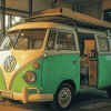 Green VW Van Diamond Painting