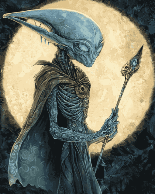 Grey Alien Fantasy Diamond Painting