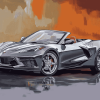 Grey C8 Corvette Convertible Diamond Painting