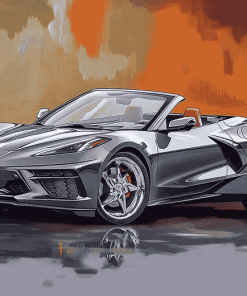 Grey C8 Corvette Convertible Diamond Painting