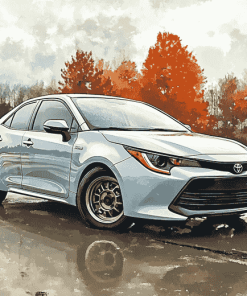 Grey Corolla Car Art Diamond Painting