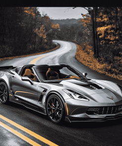 Grey Corvette Stingray Car Diamond Painting