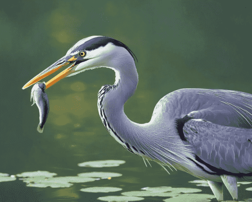 Grey Heron Birds Diamond Painting