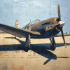 Grey P 40 Fighter Diamond Painting