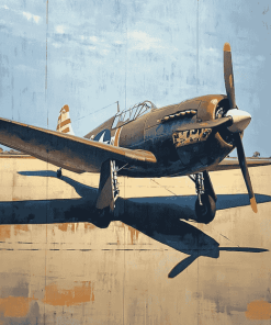 Grey P 40 Fighter Diamond Painting