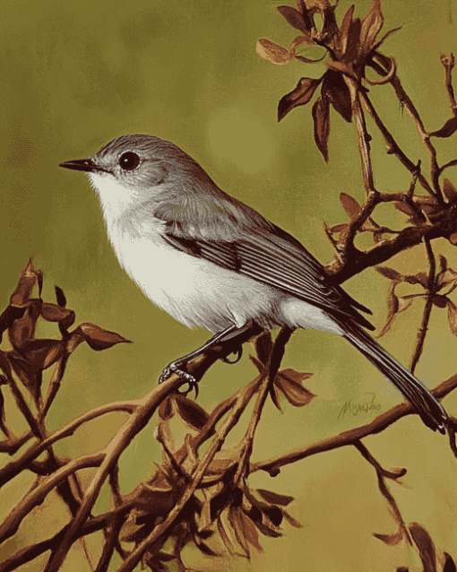 Grey Warbler Birds Diamond Painting