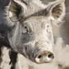 Grey Wild Hog Diamond Painting