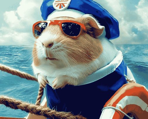 Guinea Pig Sailor Adventure Diamond Painting