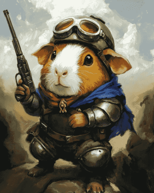 Guinea Pig Soldier Diamond Painting