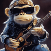 Guitarist Monkey Cartoon Diamond Painting