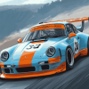 Gulf Porsche Racing Car Diamond Painting