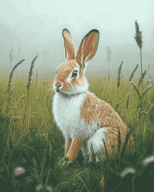 Hare Meadow Animals Diamond Painting