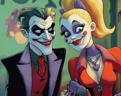 Harley Quinn and Joker Animated Diamond Painting