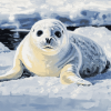 Harp Seal Winter Wonderland Diamond Painting