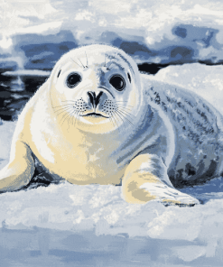 Harp Seal Winter Wonderland Diamond Painting