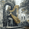 Harpist Architecture Diamond Painting