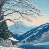 Hasui Kawase Snowy Landscape Diamond Painting