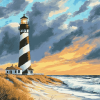 Hatteras Lighthouse Seascape Diamond Painting