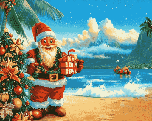 Hawaiian Christmas Animation Diamond Painting