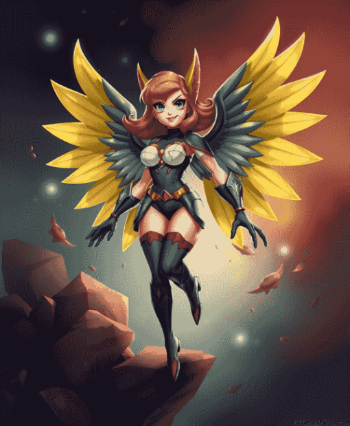 Hawkgirl Fantasy Cartoons Diamond Painting