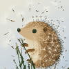 Hedgehog with Dandelions Cartoon Diamond Painting