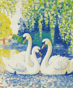 Henri Edmond Cross Swan Family Diamond Painting