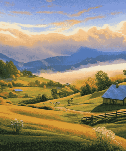 Hillside Farm Landscapes Diamond Painting