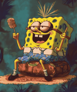 Hippie SpongeBob Cartoons Diamond Painting