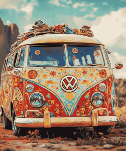 Hippie Van Adventure Diamond Painting