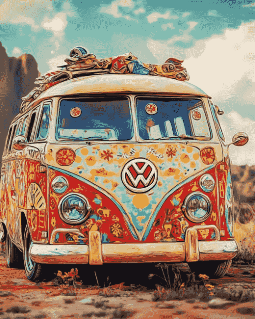 Hippie Van Adventure Diamond Painting