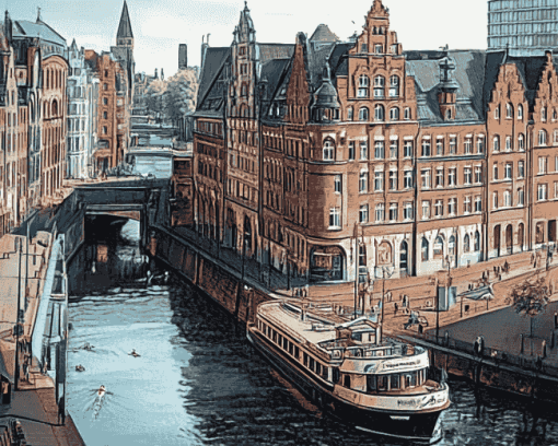 Historic Hamburg Scenes Diamond Painting