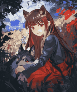 Holo Anime Wolf Girl Diamond Painting