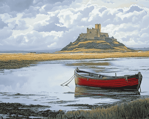 Holy Island Scenic Castle Diamond Painting