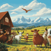 Home On The Range Animals Diamond Painting