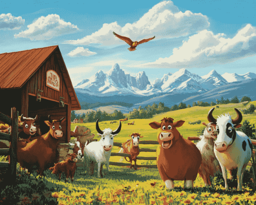 Home On The Range Animals Diamond Painting