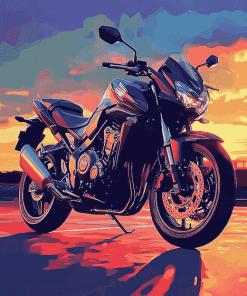 Honda Motorcycle Sunset Diamond Painting