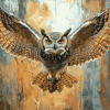 Horned Owl Birds Diamond Painting