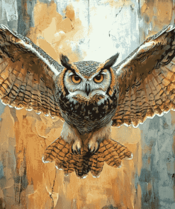 Horned Owl Birds Diamond Painting