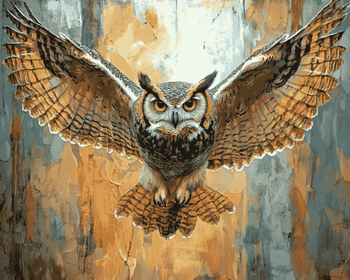 Horned Owl Birds Diamond Painting