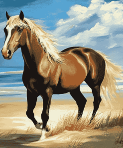 Horse Galloping Beach Diamond Painting