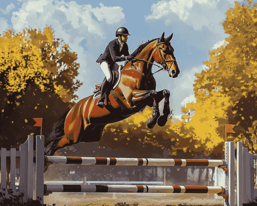 Horse Show Jumping Diamond Painting