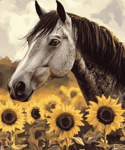 Horse with Sunflowers Diamond Painting